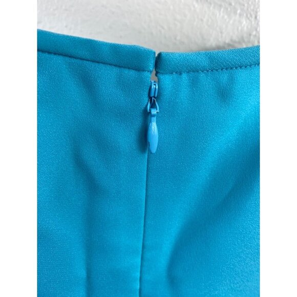 Tibi Silk lined Aqua Blue Shift Dress Women 2 Event Business Formal Party Modest - Picture 12 of 12